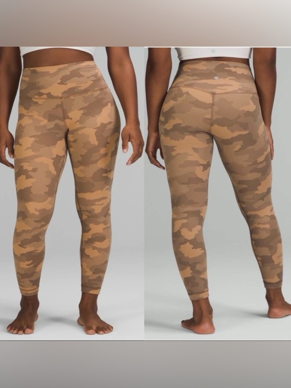 Lululemon Align High-Rise Pant Leggings with Pockets 25" Camo Beige Multi size 6 - Picture 2 of 9